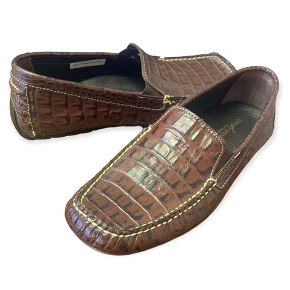 David Spencer Cortez Twin Gore Driving mocs Croco 8.5 - Picture 2 of 12